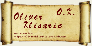 Oliver Klisarić vizit kartica